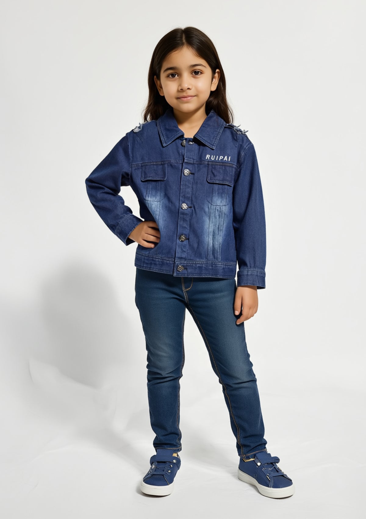 Girls Denim Jacket in Blue