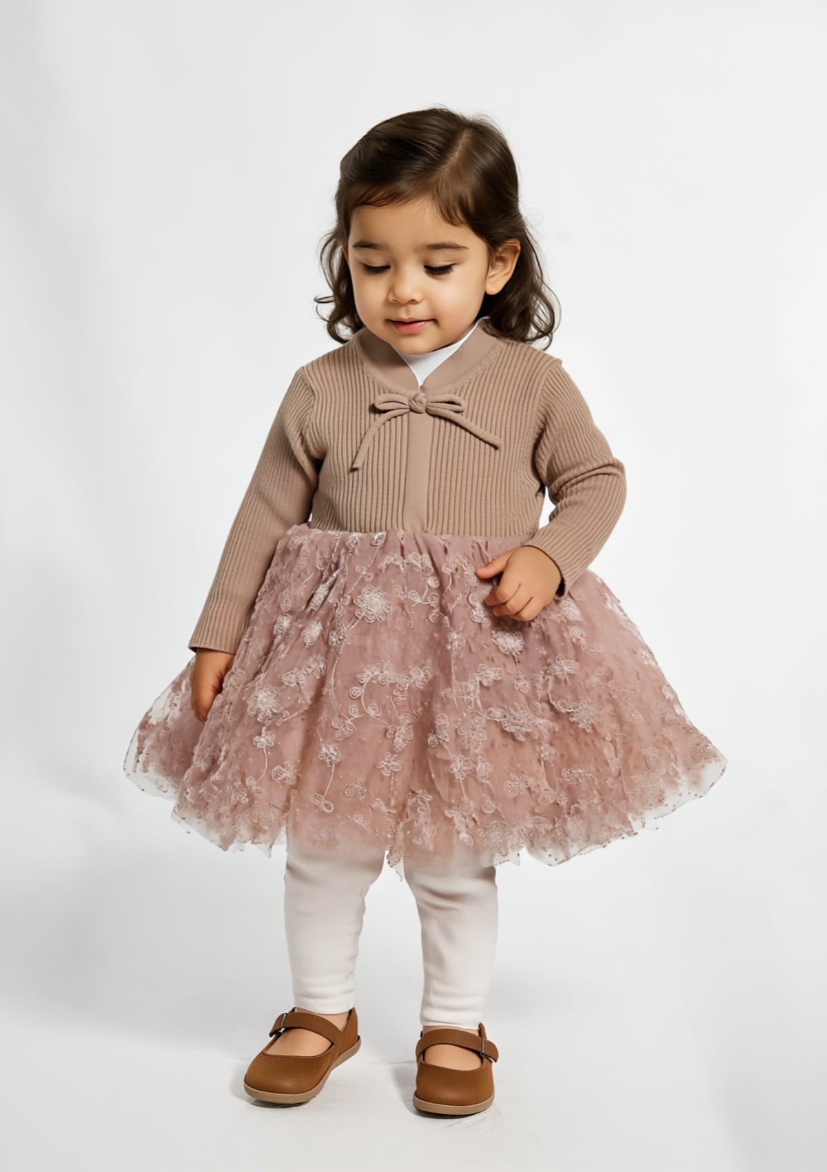 Girls Wool Frock in Pink