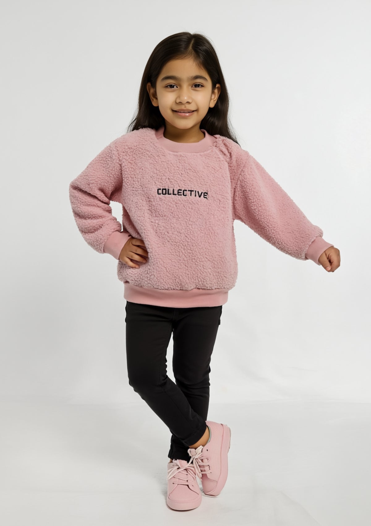 Girls Wool Sweater in Pink