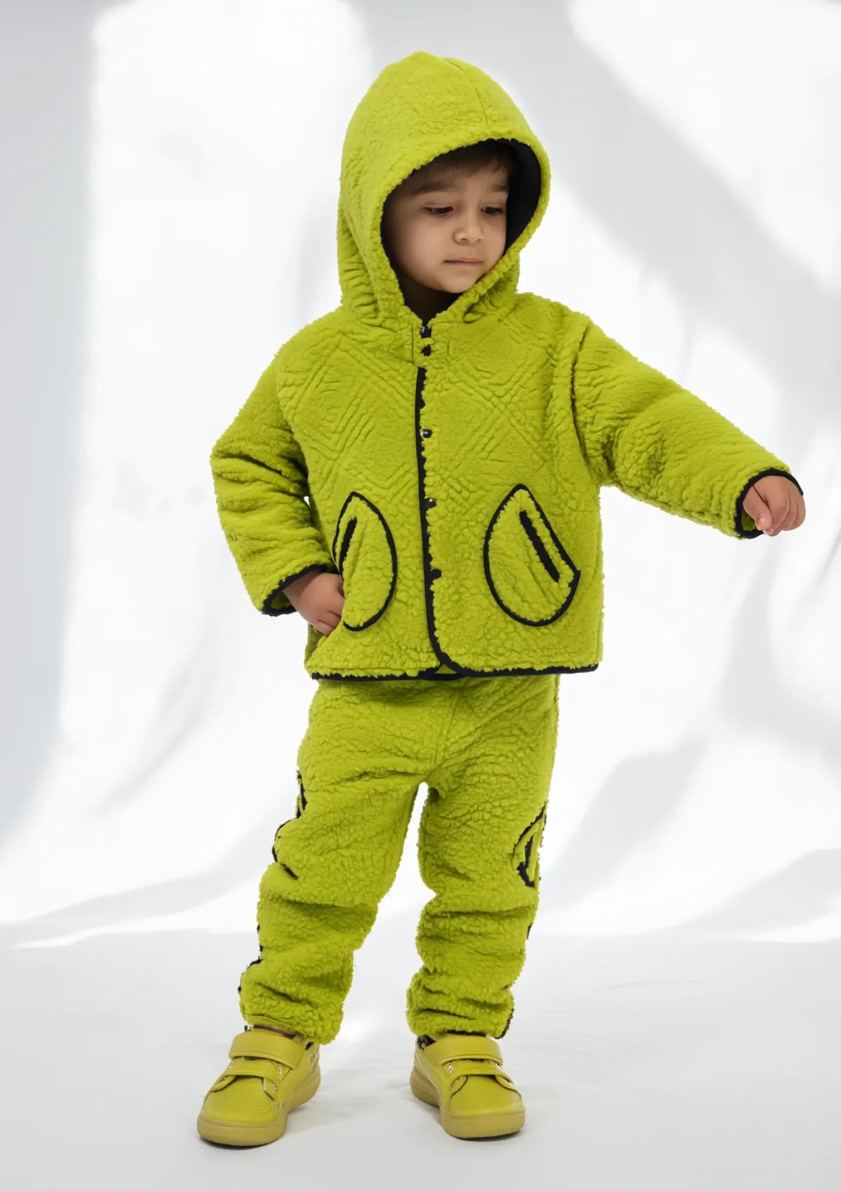 Boys Fleece Jacket in Lime Green