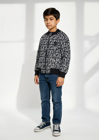 Boys Corduroy Jacket in Black & Grey