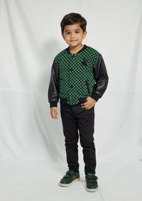 Boys Corduroy Jacket in Green & Black
