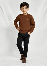 Boys Wool Sweater in Brown