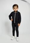 Girls Terry Zipper Jacket in Black