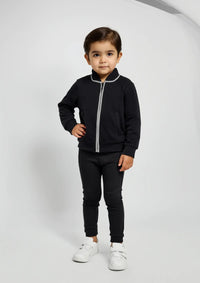 Girls Terry Zipper Jacket in Black