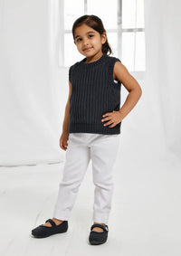 Girls Wool Sweater in Dark Grey