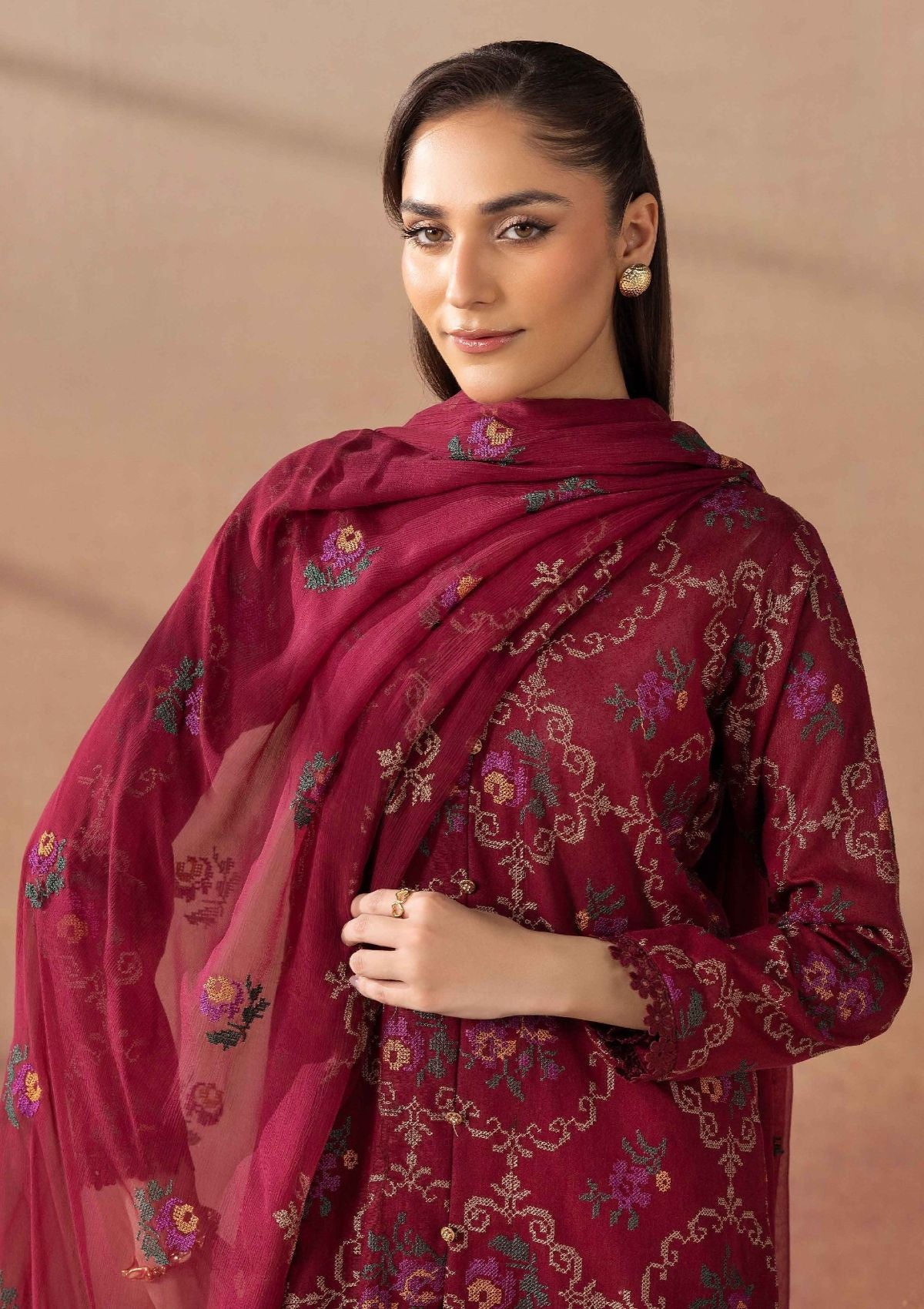 Khoobsurat Ghazal Emb Karandi By Nur'25 G-100