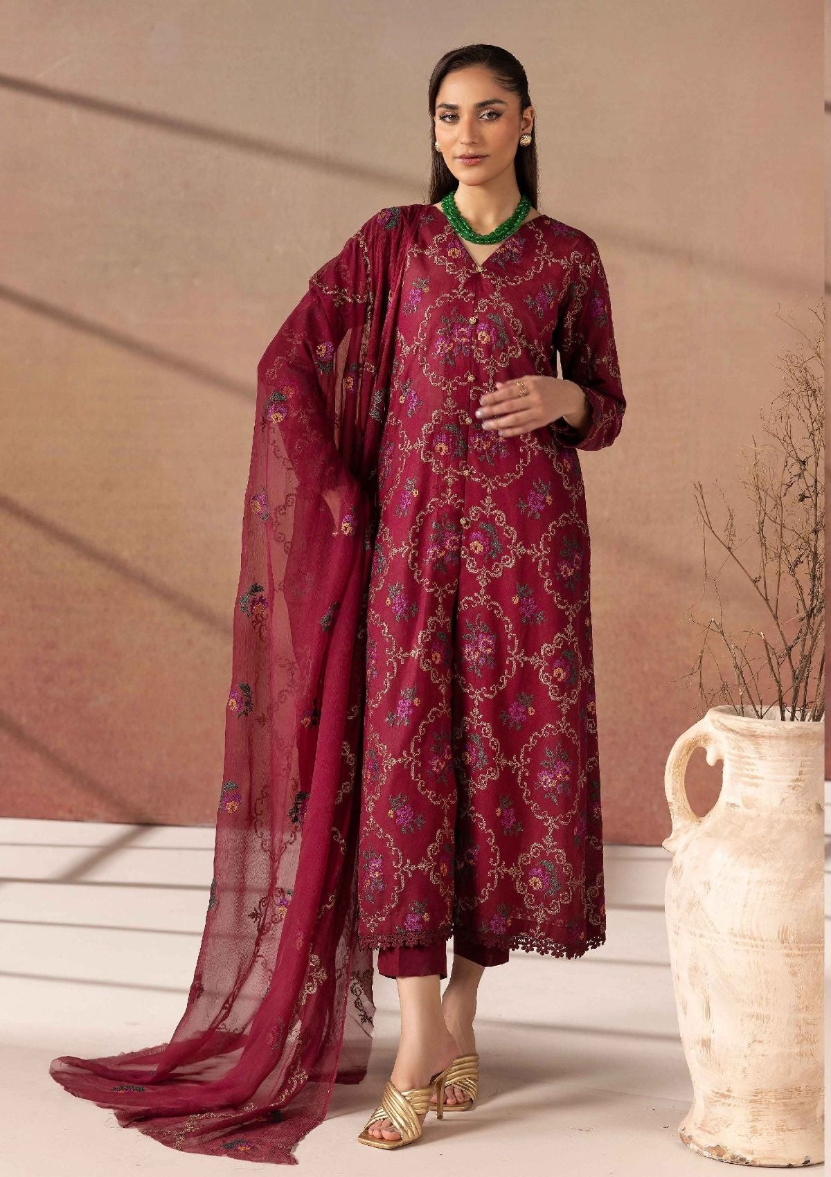 Khoobsurat Ghazal Emb Karandi By Nur'25 G-100