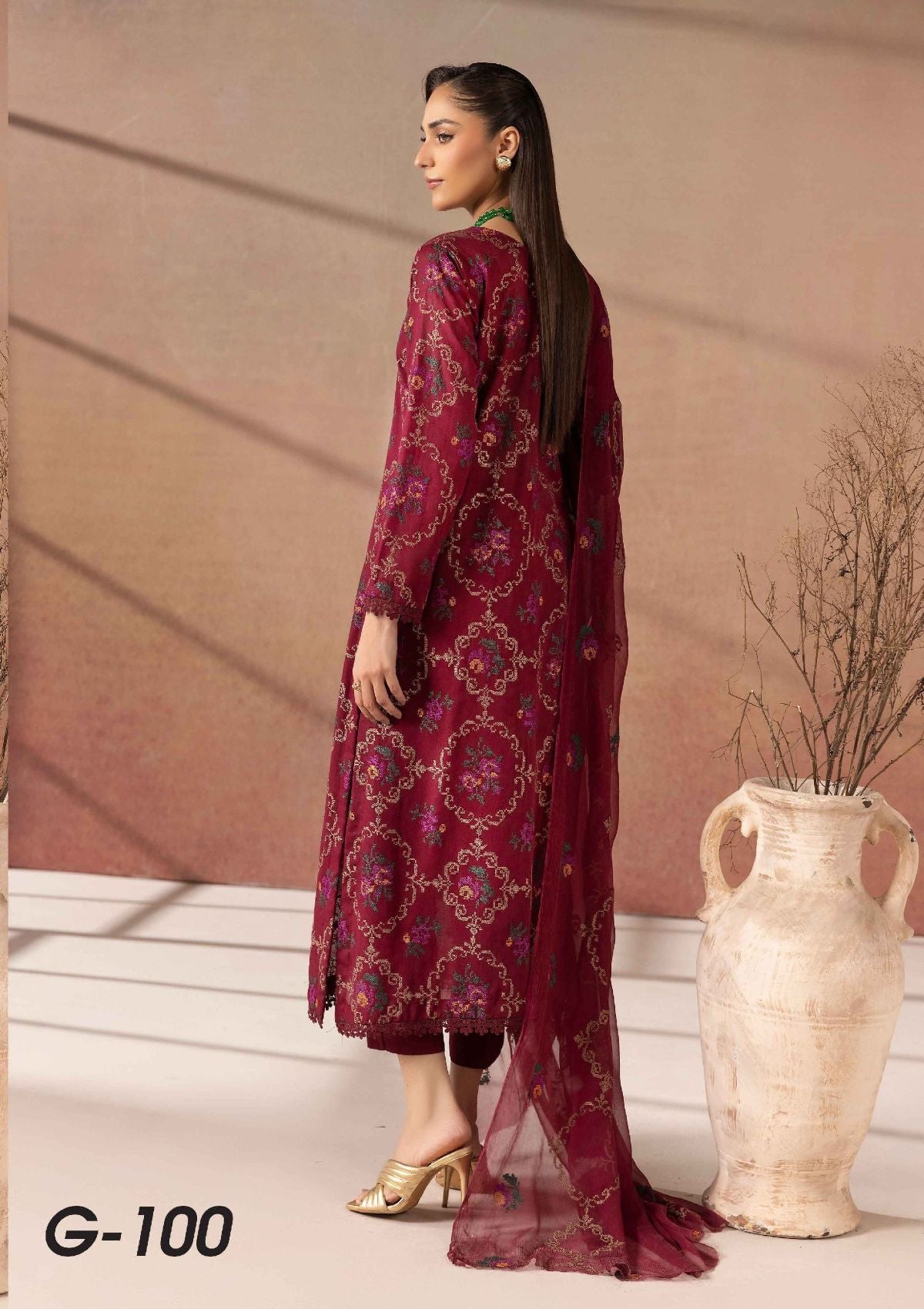 Khoobsurat Ghazal Emb Karandi By Nur'25 G-100