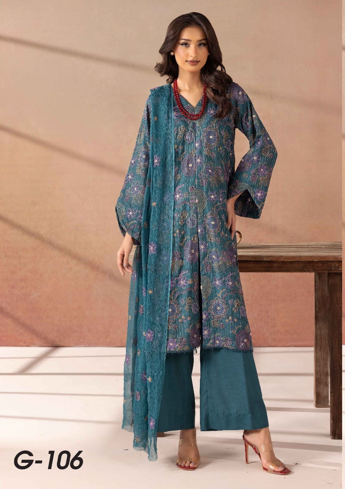 Khoobsurat Ghazal Emb Karandi By Nur'25 G-106