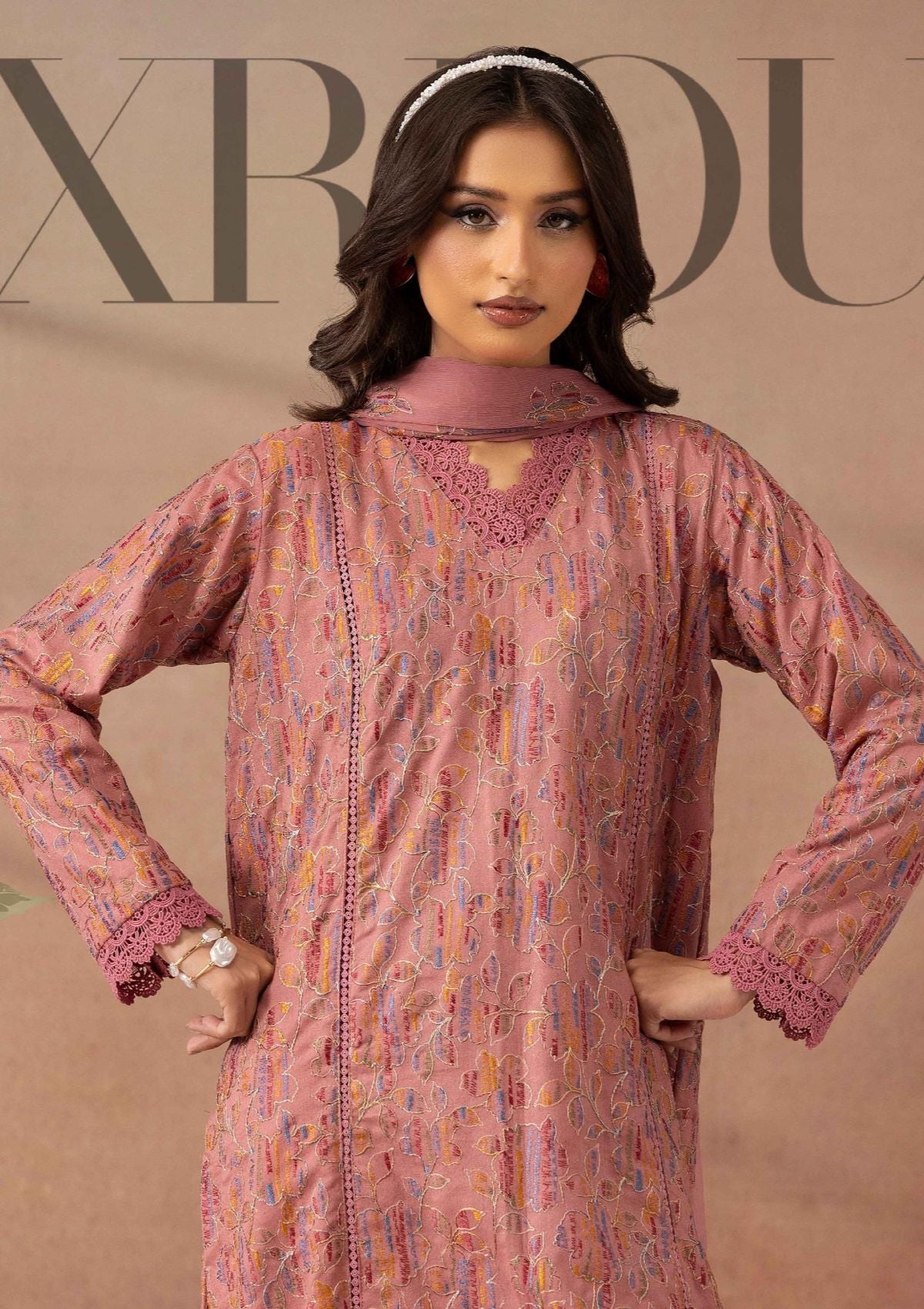 Khoobsurat Ghazal Emb Karandi By Nur'25 G-108