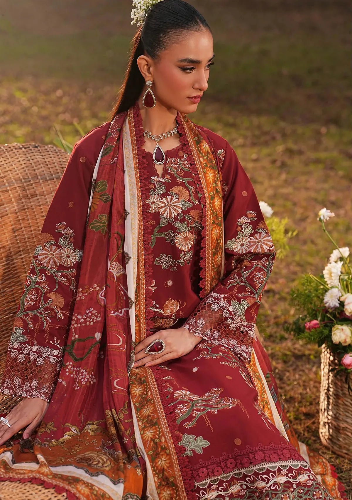 Ramsha Ghazal Emb Lawn Vol-6'26 G-605