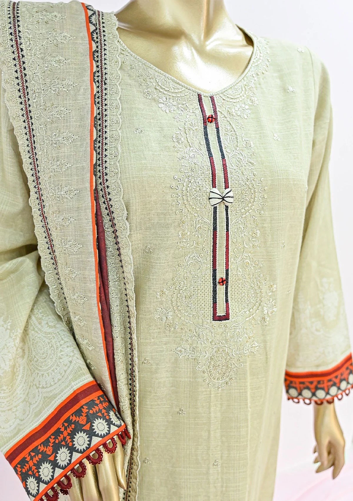 HZ Embroidered Khaddar'24 PKE-13 - Mohsin Saeed Fabrics
