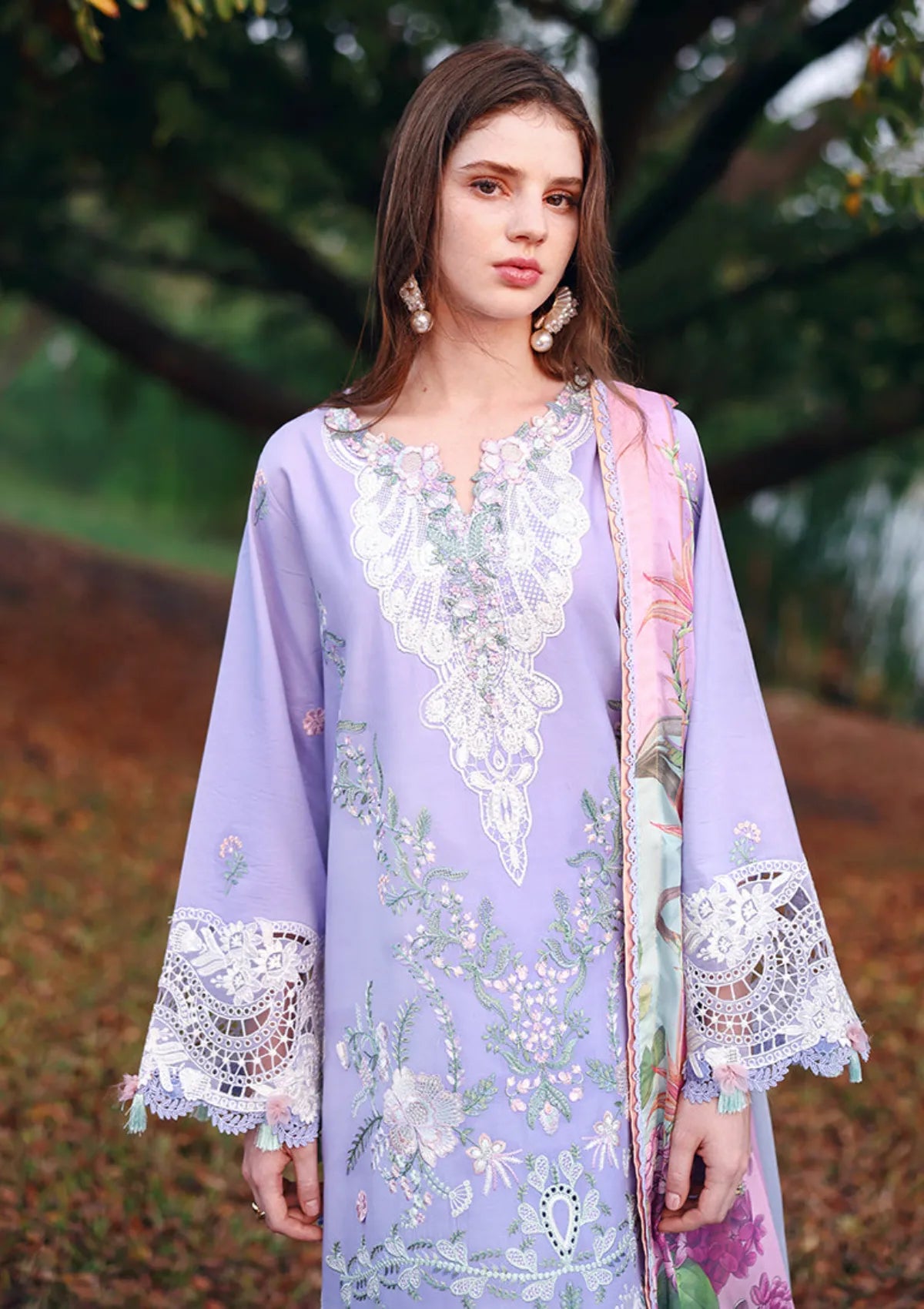 Hemline By Mushq Secret Garden Lawn'26 D-07 Hidden Dahlia