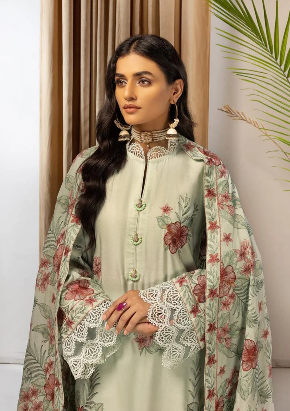 Husn-e-Jahan Emb Peach Laether'22 HJ-06 - Mohsin Saeed Fabrics