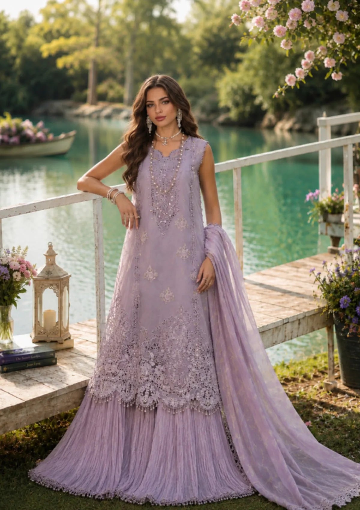 Noor By Saadia Asad Eid Luxury Printskhas'26 D-04 Lavender Lights