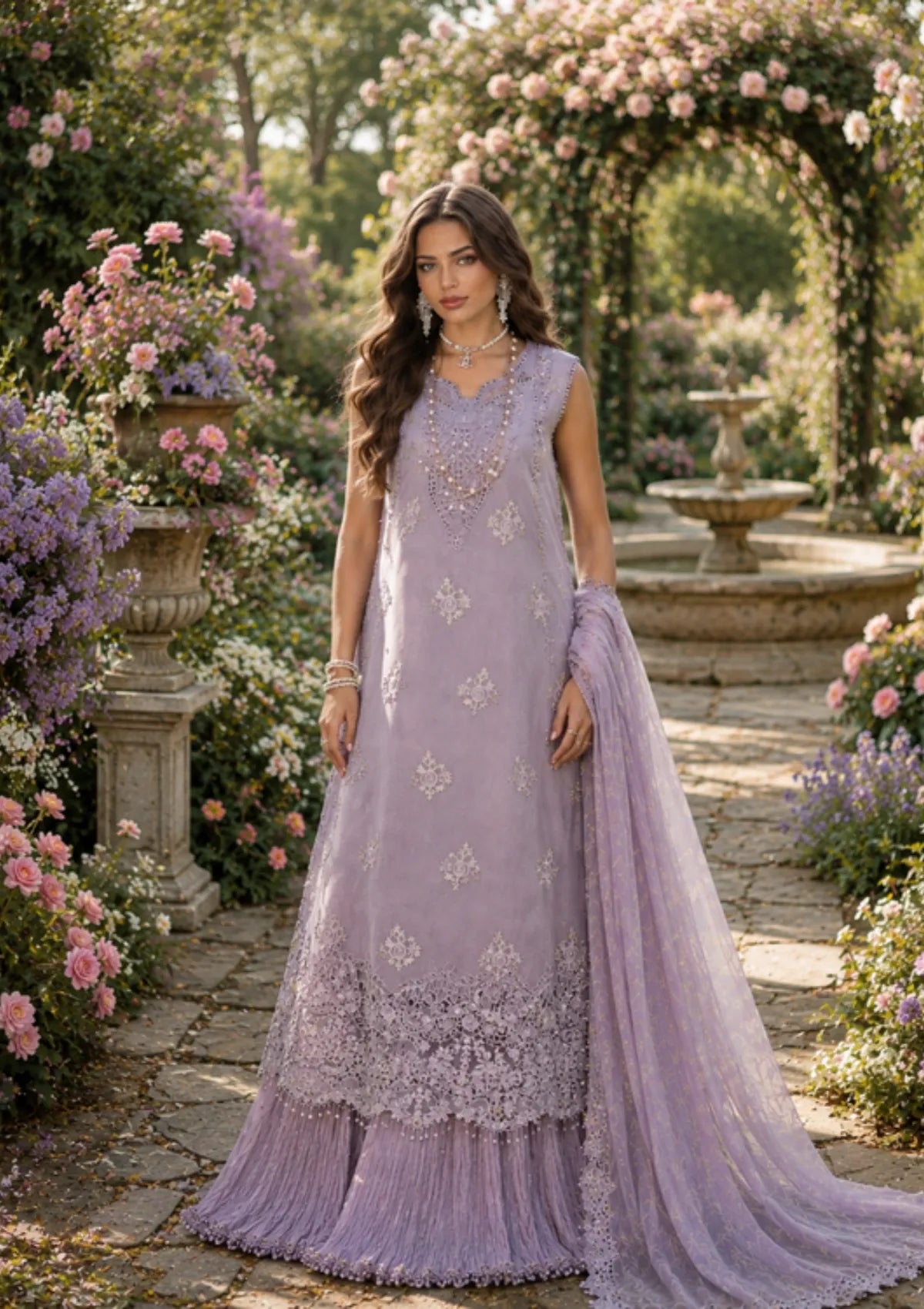 Noor By Saadia Asad Eid Luxury Printskhas'26 D-04 Lavender Lights