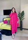 Pink Raw Silk outfit with dupatta (3pc) Manahils