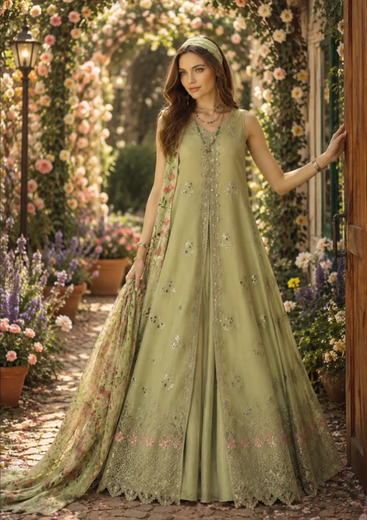 Noor By Saadia Asad Eid Luxury Printskhas'26 D-12 Mint Reverie