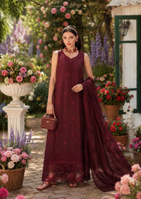 Noor By Saadia Asad Eid Luxury Printskhas'26 D-10 Burgundy