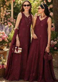 Noor By Saadia Asad Eid Luxury Printskhas'26 D-10 Burgundy