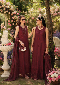 Noor By Saadia Asad Eid Luxury Printskhas'26 D-10 Burgundy