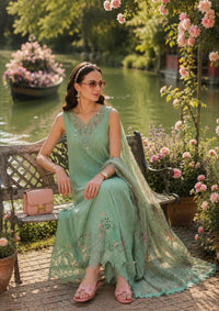 Noor By Saadia Asad Eid Luxury Printskhas'26 D-09 Aqua Minté