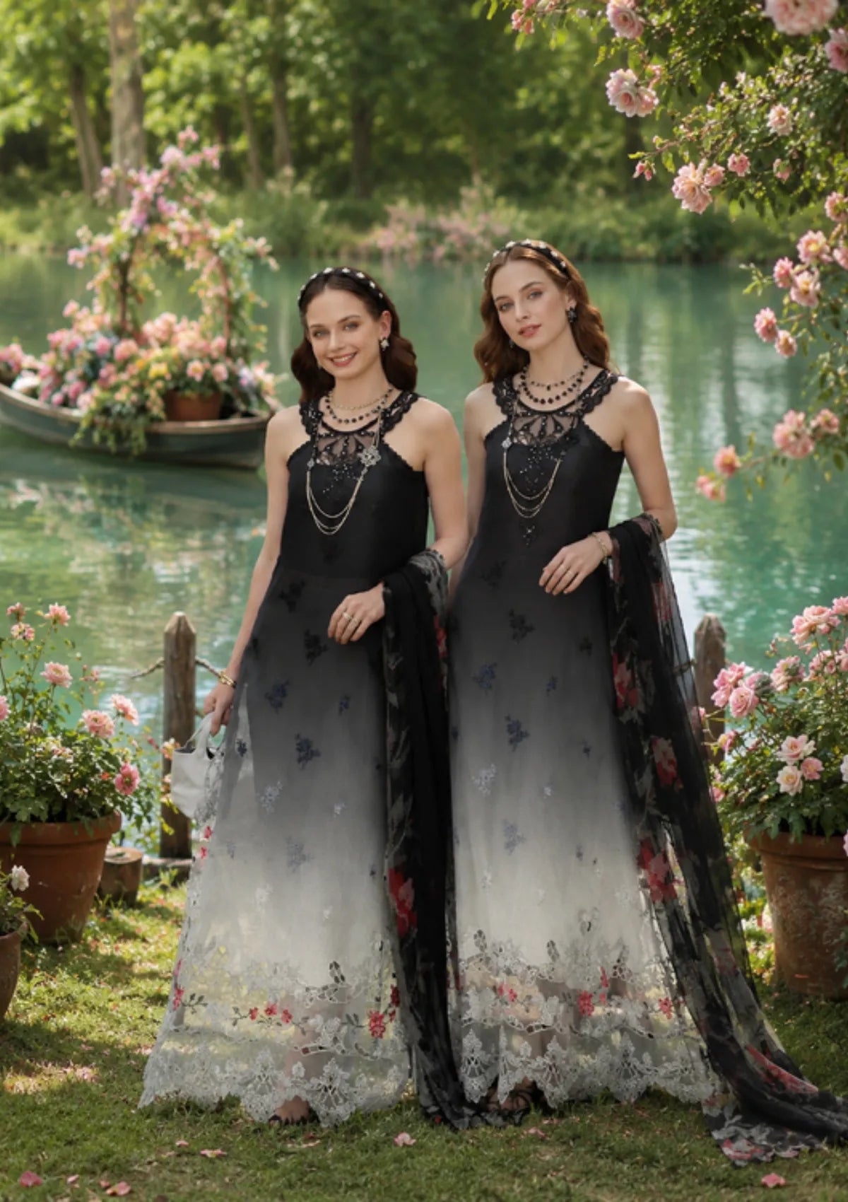 Noor By Saadia Asad Eid Luxury Printskhas'26 D-05 Midnight Smoke