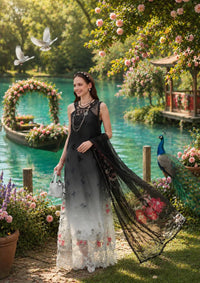 Noor By Saadia Asad Eid Luxury Printskhas'26 D-05 Midnight Smoke