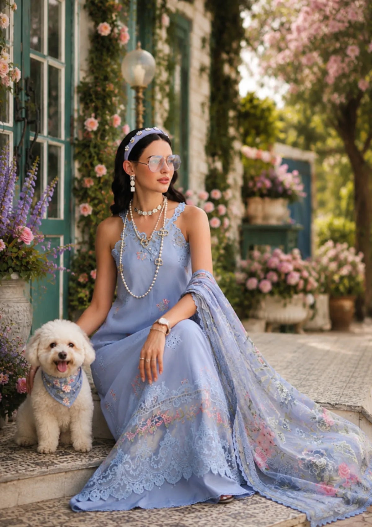 Noor By Saadia Asad Eid Luxury Printskhas'26 D-01 Frozen Mist