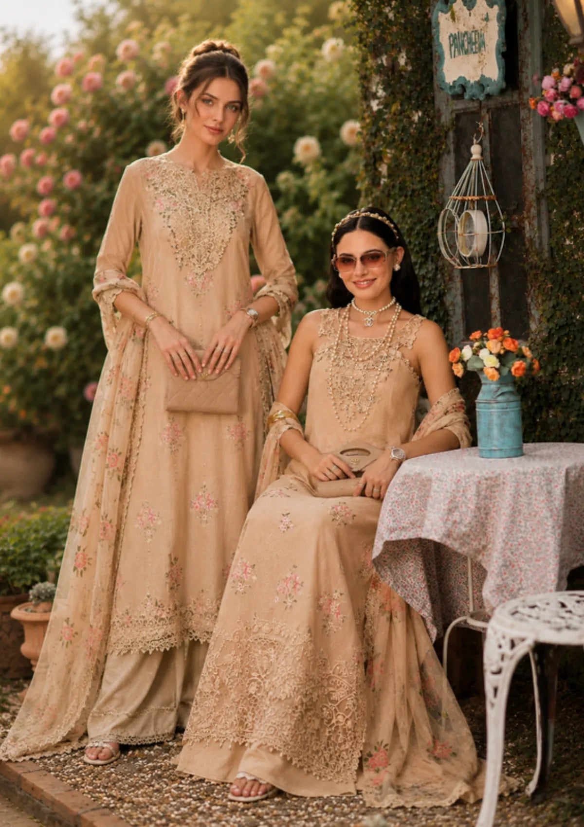 Noor By Saadia Asad Eid Luxury Printskhas'26 D-13 Blush Peach