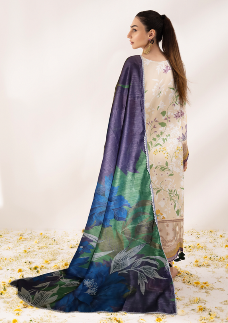 Shazme Nur Emb Prints Lawn'24 SH-08 ZINNIA - Mohsin Saeed Fabrics