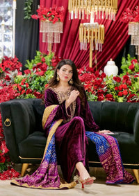 Sidra Fahad Velvet'25 SF - 297  Deep Plum