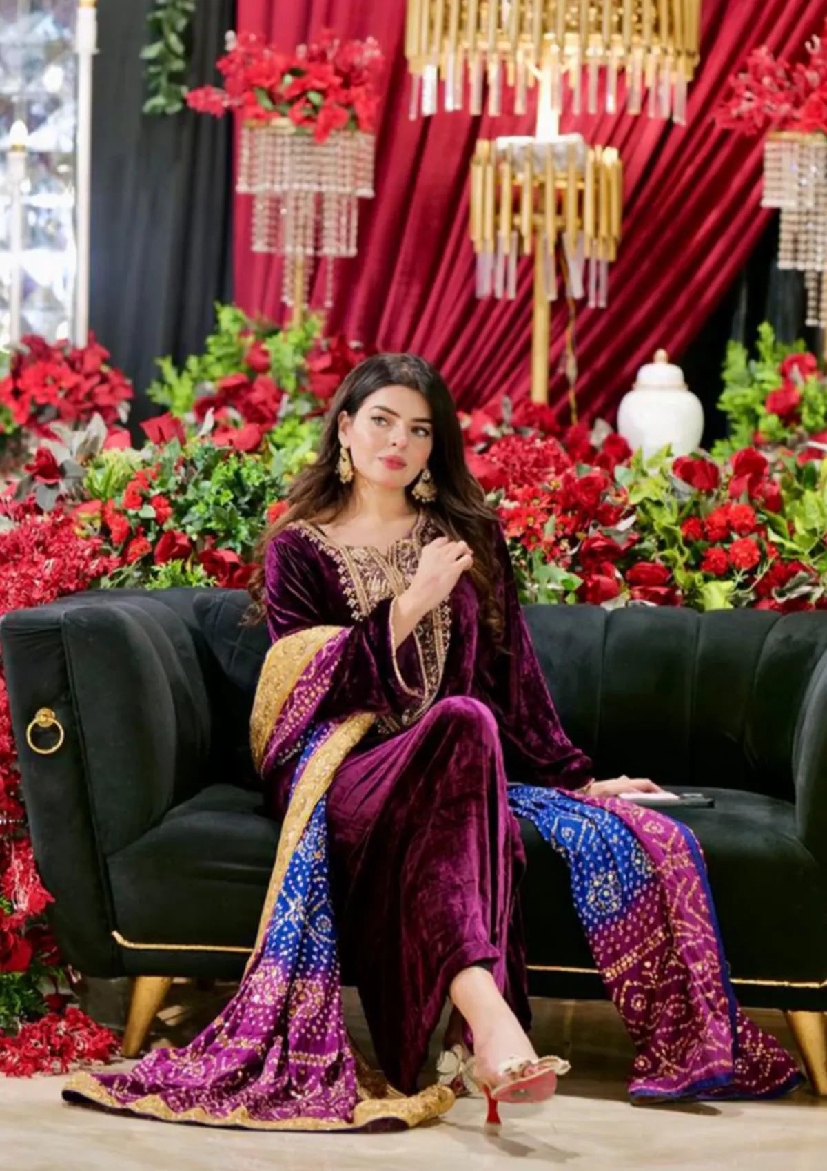 Sidra Fahad Velvet'25 SF - 297  Deep Plum