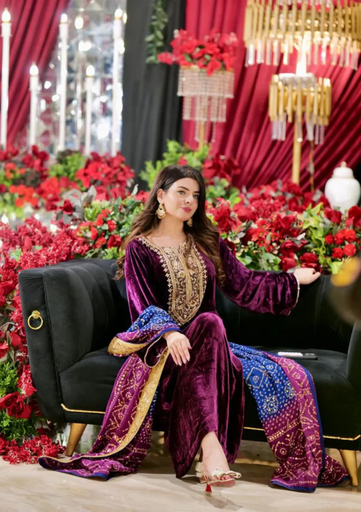 Sidra Fahad Velvet'25 SF - 297  Deep Plum