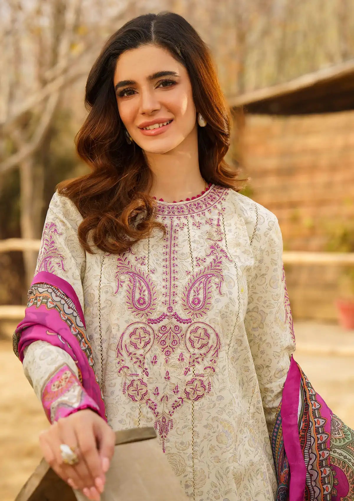 Asifa & Nabeel Meraki Summer'24 Vol-1 D-16 IRSA - Mohsin Saeed Fabrics