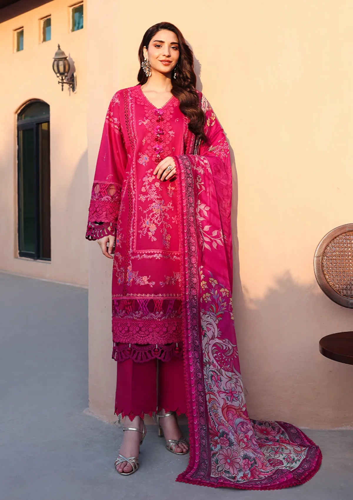 Roheenaz Summer Reverie Luxury Lawn'26 D-211 Ivoria