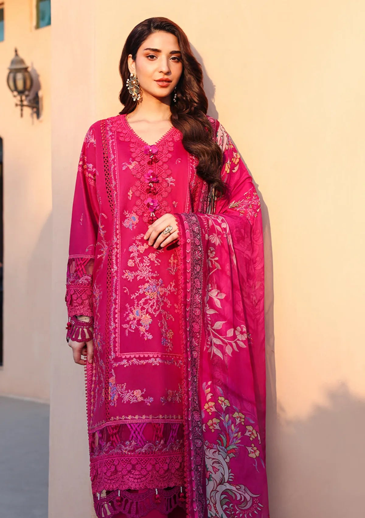 Roheenaz Summer Reverie Luxury Lawn'26 D-211 Ivoria
