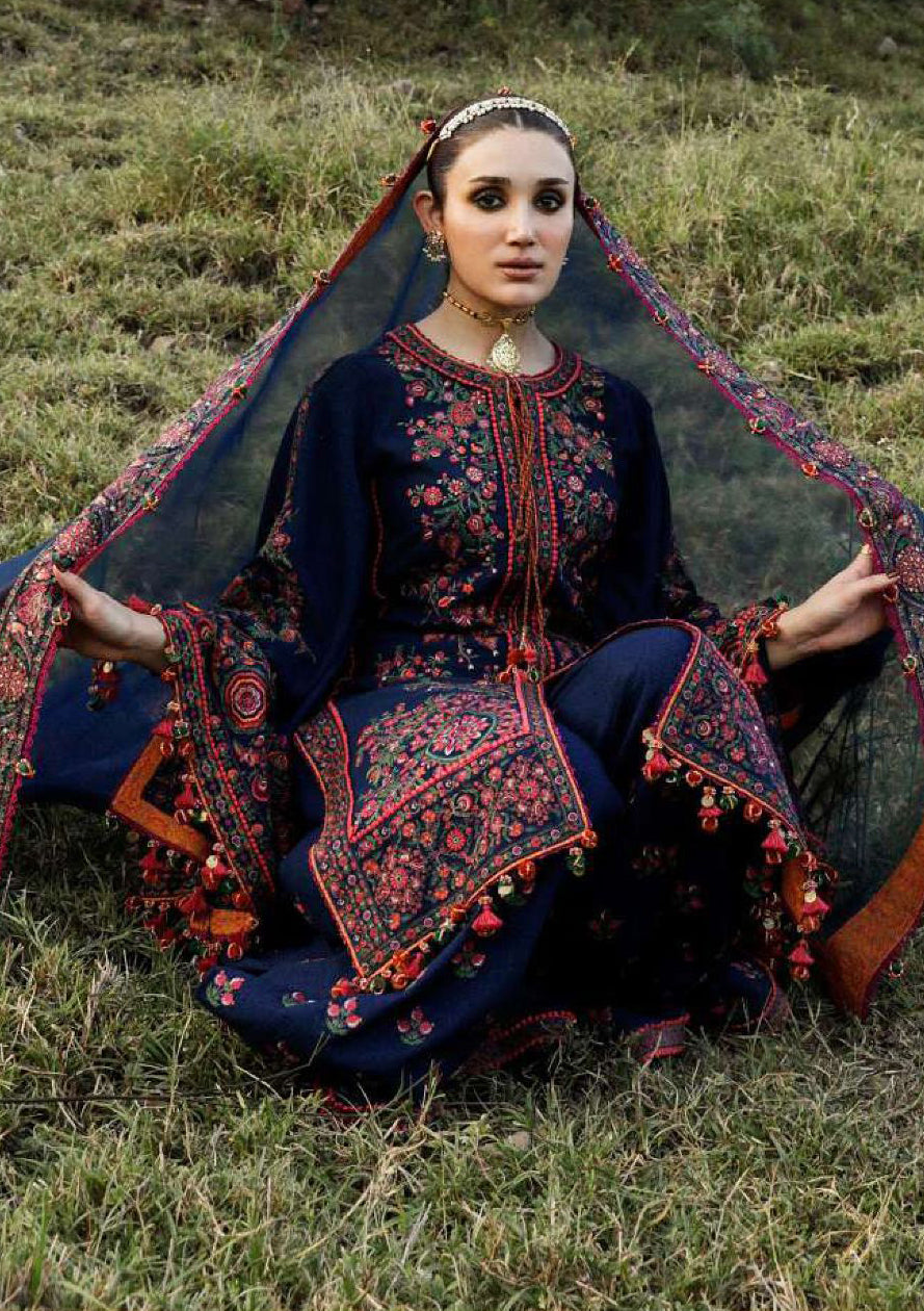 Hussain Rehar Karandi AW'23 D-366 Aegean - Mohsin Saeed Fabrics