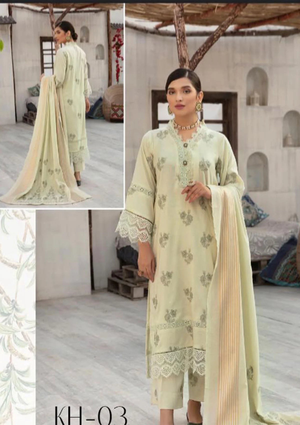 Khaas Emb Peach-22 KH-03 - Mohsin Saeed Fabrics