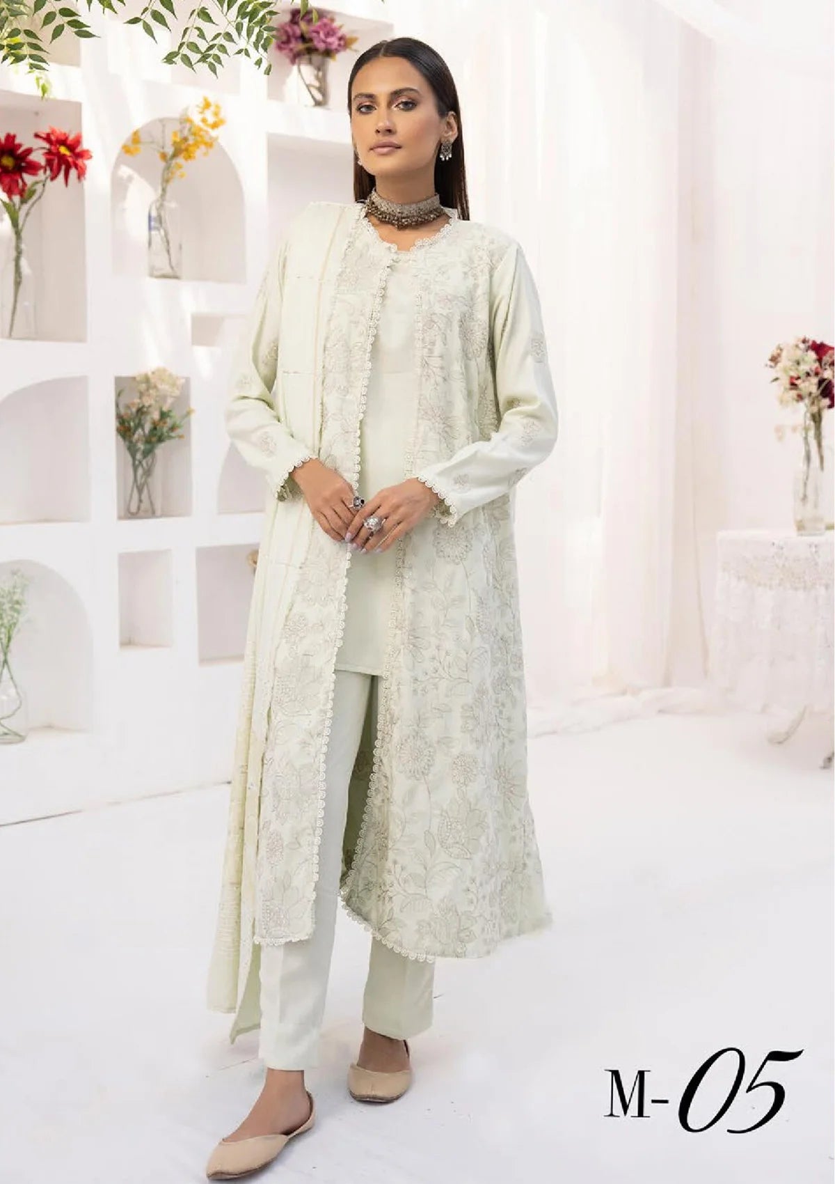 Khoobsurat Mehru Nisa Emb Peach Leather'23 M-05 - Mohsin Saeed Fabrics