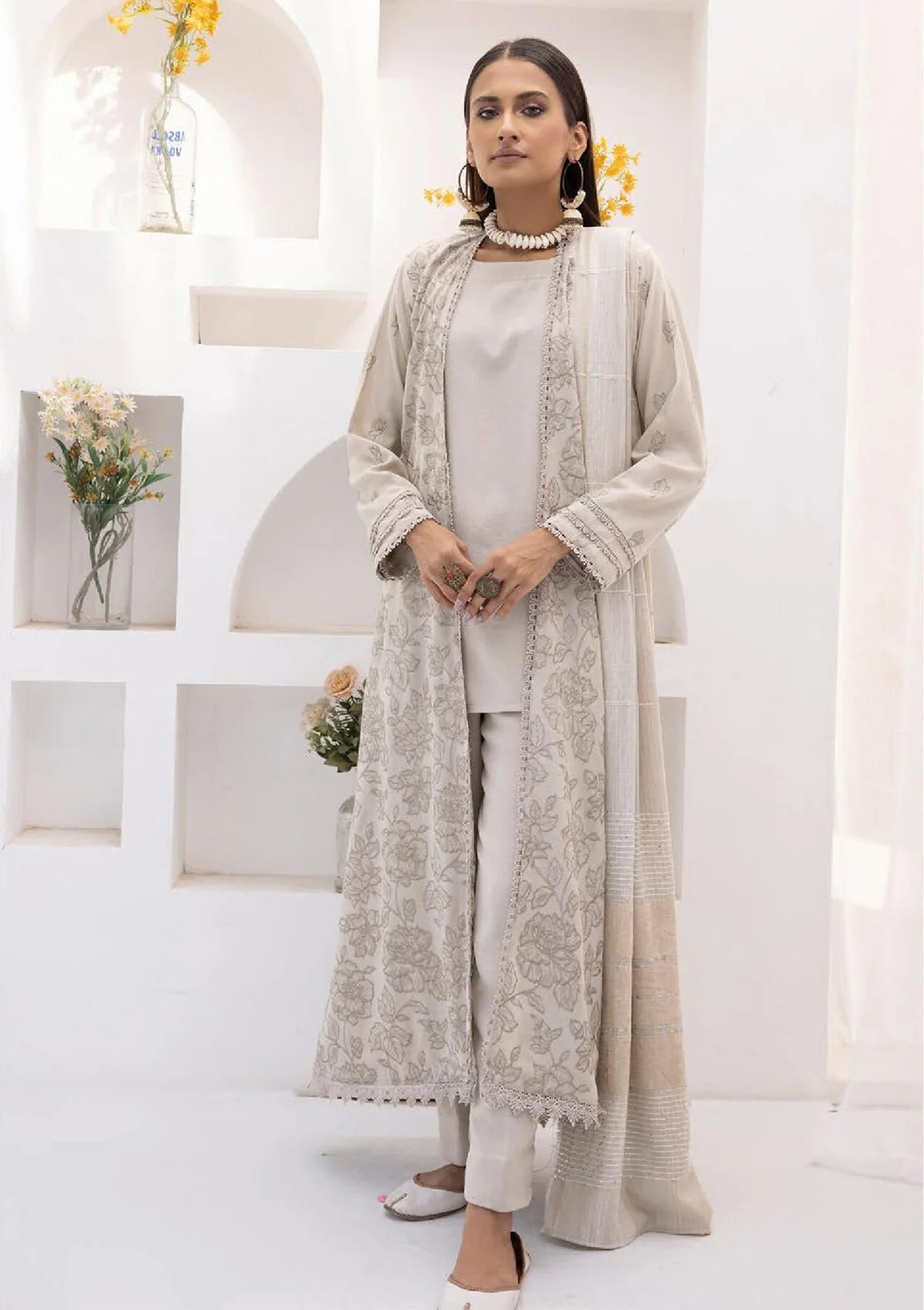Khoobsurat Mehru Nisa Emb Peach Leather'23 M-07 - Mohsin Saeed Fabrics