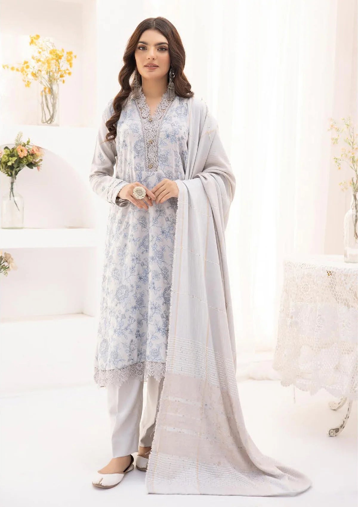 Khoobsurat Mehru Nisa Emb Peach Leather'23 M-09 - Mohsin Saeed Fabrics