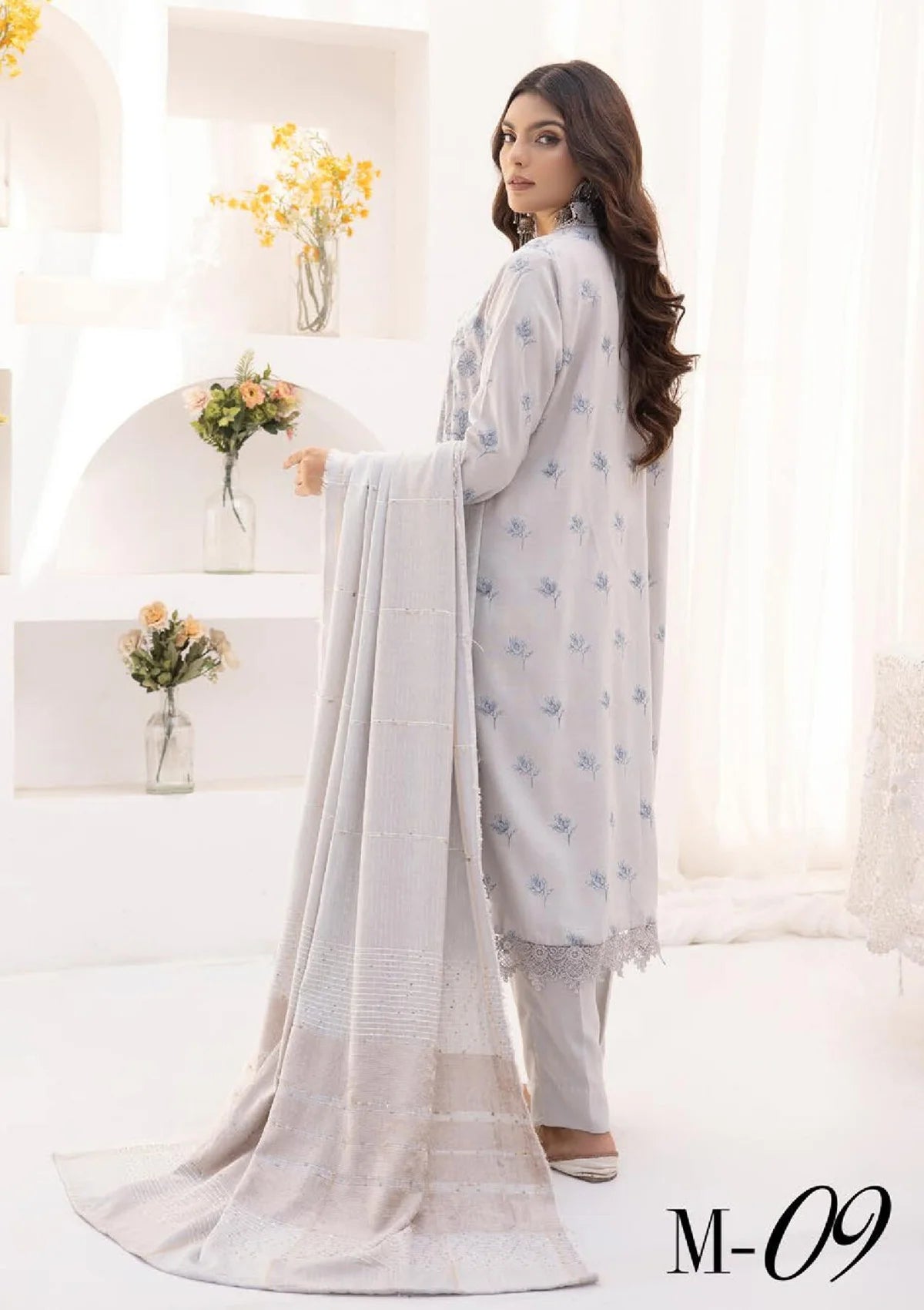 Khoobsurat Mehru Nisa Emb Peach Leather'23 M-09 - Mohsin Saeed Fabrics