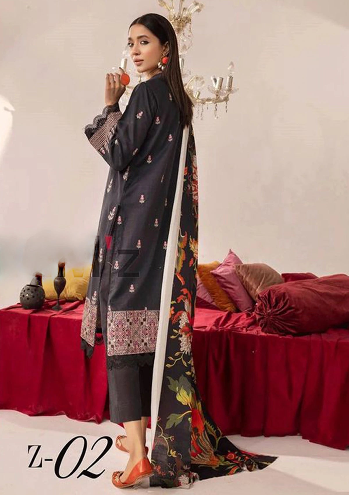 Khoobsurat Zaibunnisa Emb Khaddar'23 Z-02 - Mohsin Saeed Fabrics