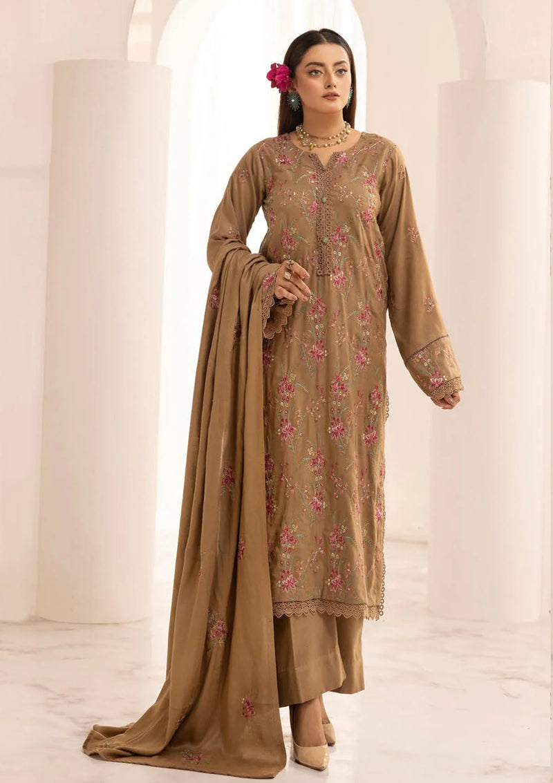 Khoobsurat Rawayat Emb Peach Leather'24 R-502