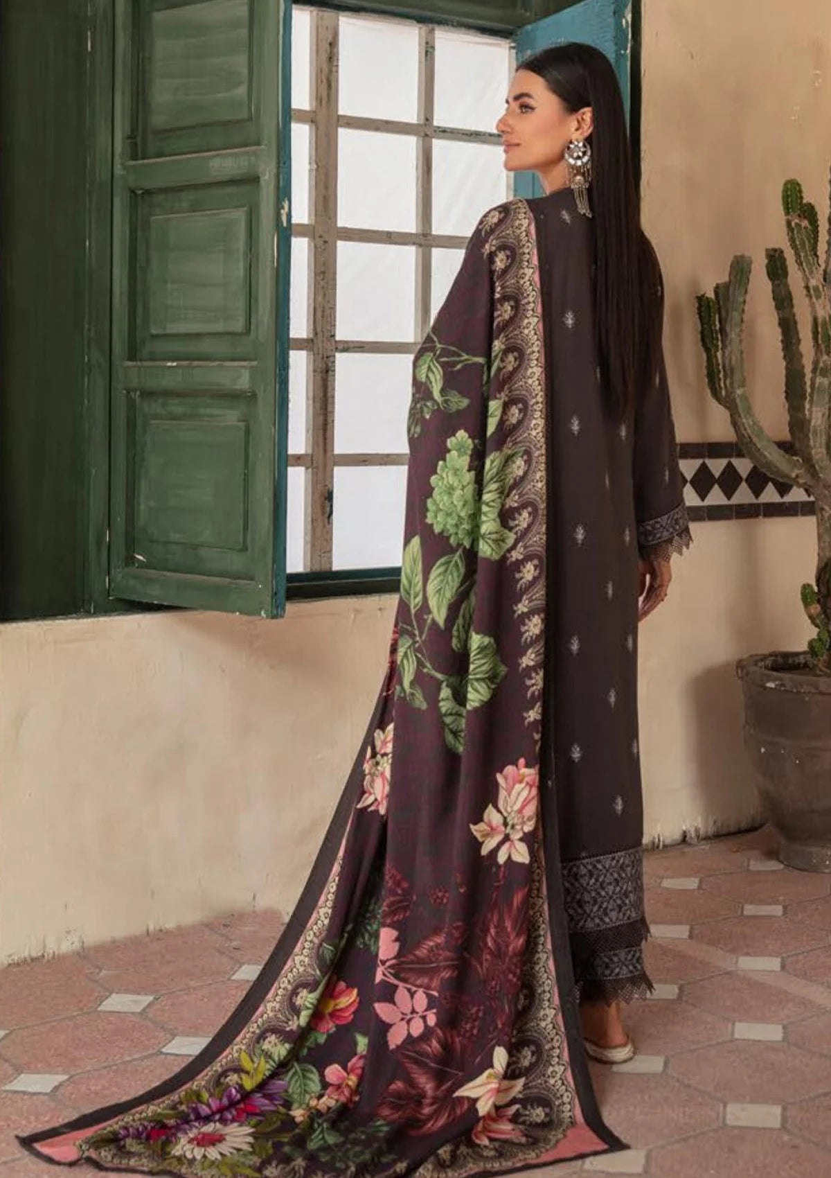 Khoobsurat Riwayat Emb Peach Leather'23 RE-02 - Mohsin Saeed Fabrics
