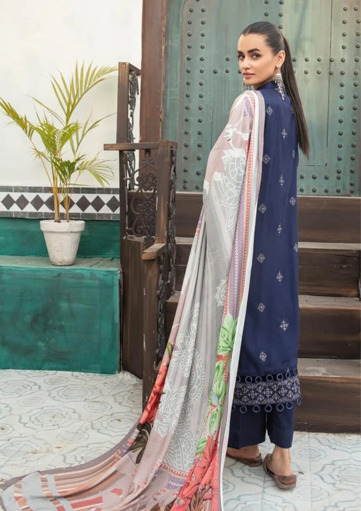 Khoobsurat Riwayat Emb Peach Leather'23 RE-03 - Mohsin Saeed Fabrics