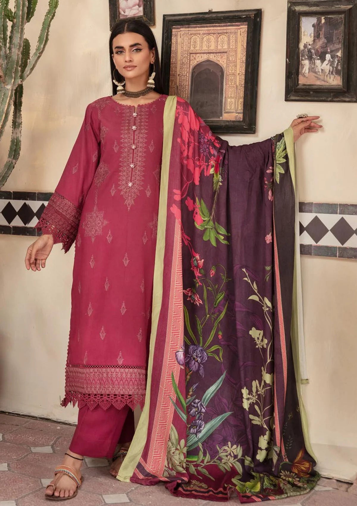 Khoobsurat Riwayat Emb Peach Leather'23 RE-07 - Mohsin Saeed Fabrics