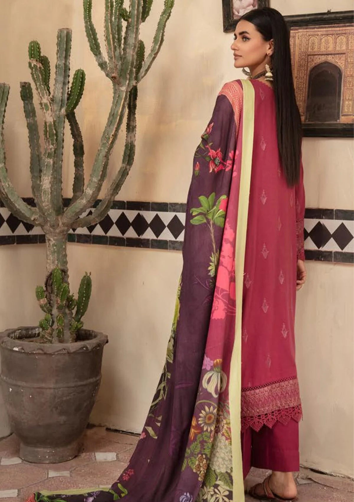 Khoobsurat Riwayat Emb Peach Leather'23 RE-07 - Mohsin Saeed Fabrics
